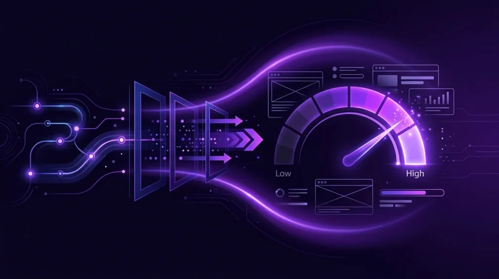 B2B service website conversion optimization showing trust velocity score framework with client journey stages and conversion funnel